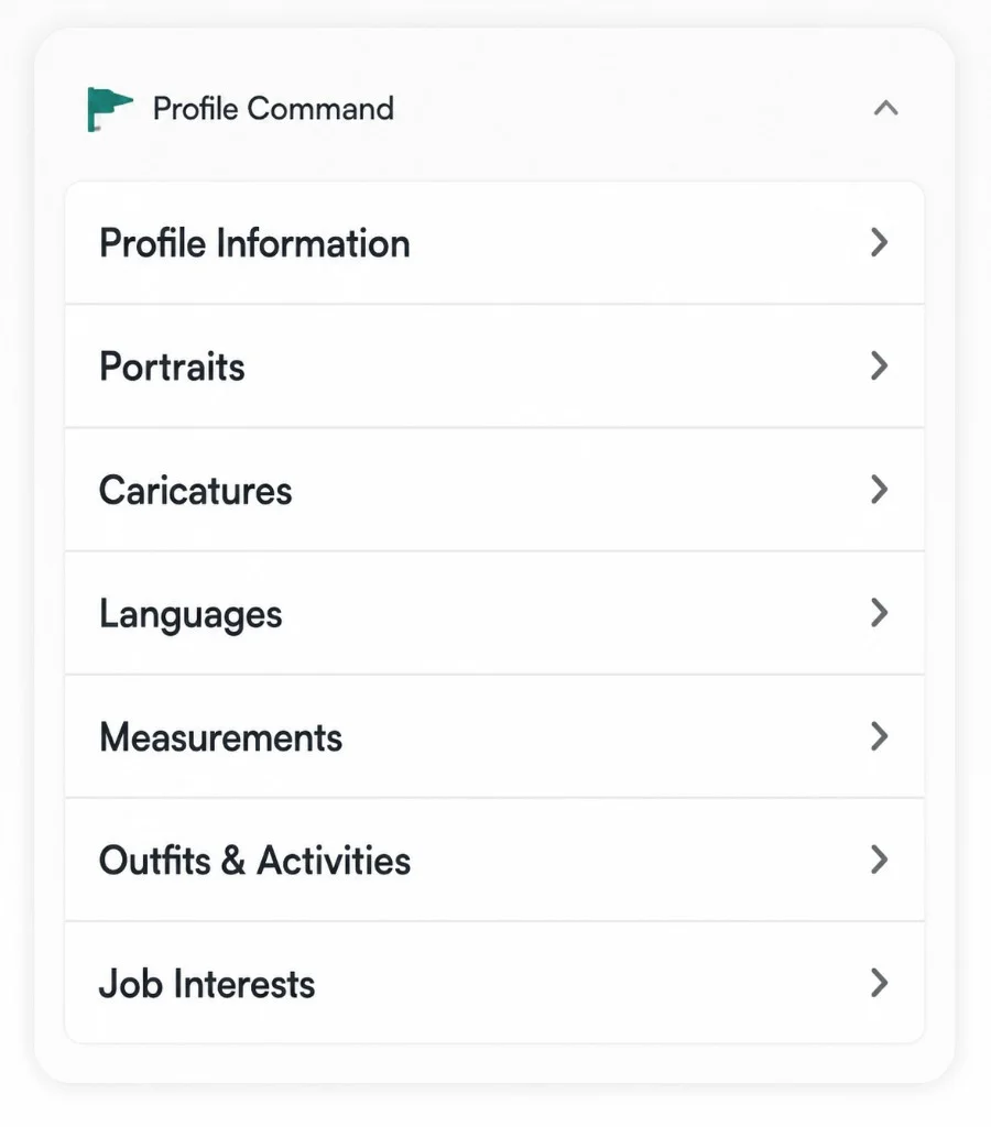 Profile setup example in the bookd! app