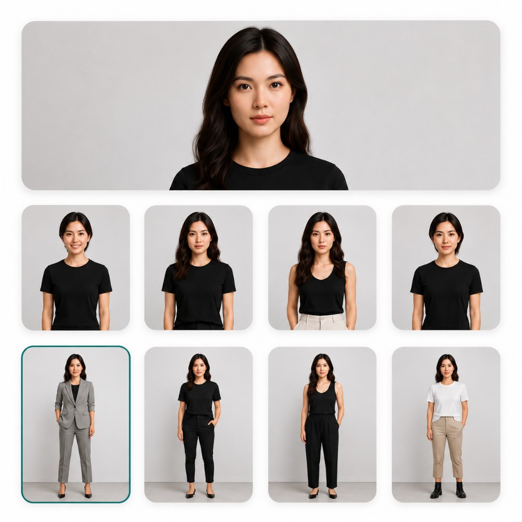 Example headshot, portfolio and polaroid images