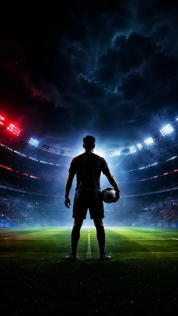 Footballer standing in stadium