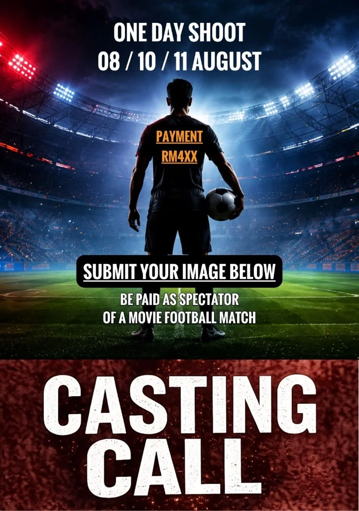 Casting call — one day shoot, 8–11 August, paid RM4XX, submit your image below